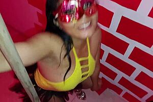 Latina Teases Gringo Into Nightclub Standing Thrust
