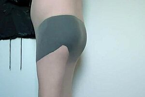 carmen nylonjunge wraps full body in sheer pantyhose tease