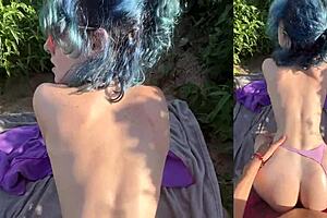 First time beach creampie with skinny wet pussy girlfriend?
