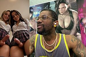 Petite trans cosplayer cums hard with huge cock