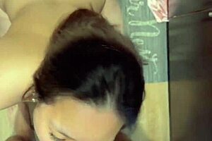 Asian Kitchen Blowjob Turns to Doggystyle Creampie POV