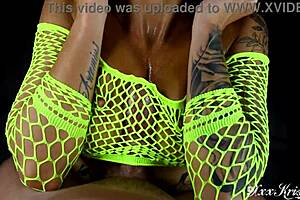 Oiled bitch big fake tits crushed in pov tittyfuck cum explosion