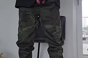 Horny Military Dude Jerks in Sneakers Solo