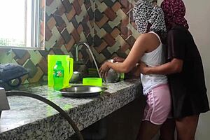 indian desi couple enjoys homemade kitchen sex with big tits mature wife riding