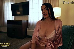 Oh god, creampie stepmom's busty best friend miss raquel! Curvy latina milf rides monster cock pov in lingerie.