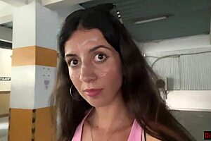 cumwalk public supermarket after outdoor facial blowjob fetish