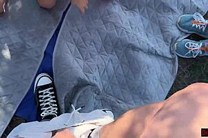 Petite brunette gangbanged rough by three guys creampie in mountains