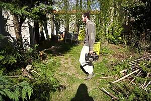 Skinny Italian teen hunts monster cocks in woods for amateur handjob sex.