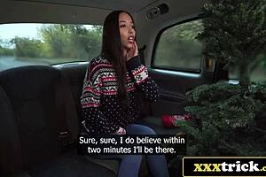 brazilian hottie bubble butt fucked rear seat taxi after xmas shopping cowgirl pov