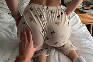 Sharing HOTEL ROOM with sexy STEPSIS leads to wild riding