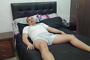 Latina MILF masturbates rides cock oral creampie