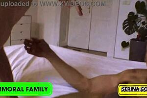dan and dean take turns pounding innocent serina in wild stepdad son creampie threesome