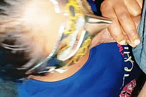 Chubby bhabhi gulps mouthful cumshot close-up mess