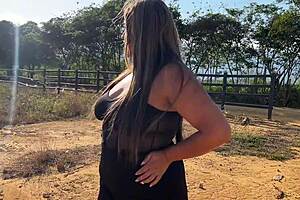blonde with big tits fucks farmer outdoors