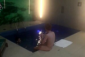 friends fuck in motel pool water