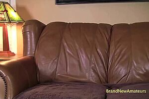 heather gives gagging blowjob and swallows it all
