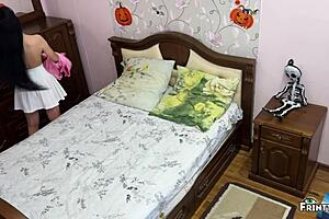 stepmom and stepson share bed on halloween