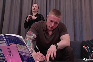 Naughty student gets help from her tutor