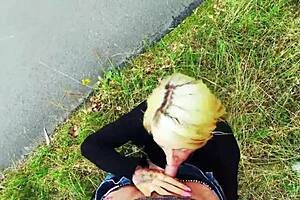 Risky German Outdoor Sex With Hot Blonde Milf Flashing