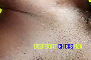 Black pussy receiving correct cucumber