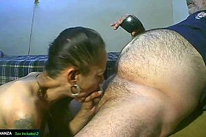 Cougar On Knees Swallows Cum After Deepthroat