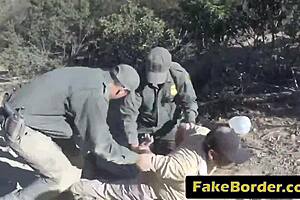 border agent takes blonde immigrant in car for fun