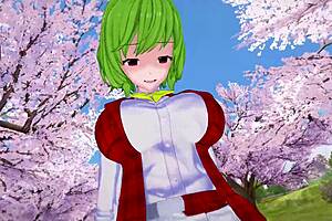 Yuuka kazami says she will pound your ass hard using her futa cock