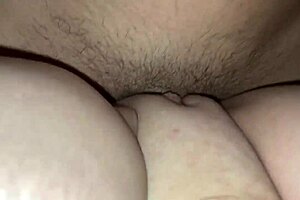 pov view - cum on her belly after intense pumping