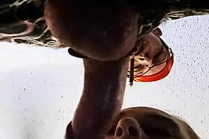 Amateur MILF gets deepthroat