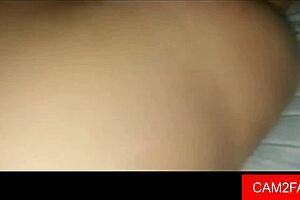 Tight pussy gets pounded in interracial amateur sex scene with intense fucking and creampie finish