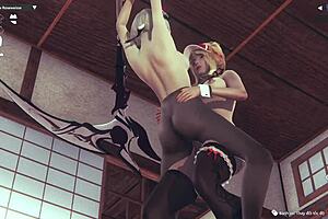 gay friends fuck each other in a wild threesome with girlfriend watching