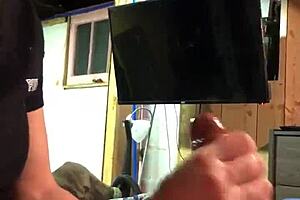 In this homemade video, the wife gives a passionate handjob to her husband's cock, leading to an intense blowjob session.