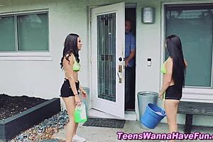 Amateur teen 18+ gets fingered and blown at the party.