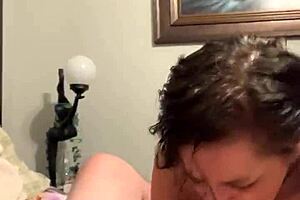 She sucks my big cock to get it ready